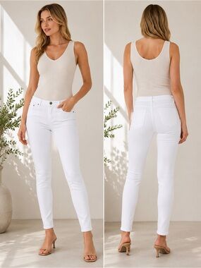 Theory Dracie White Skinny Jeans Size 28 Premium Stretch Deni